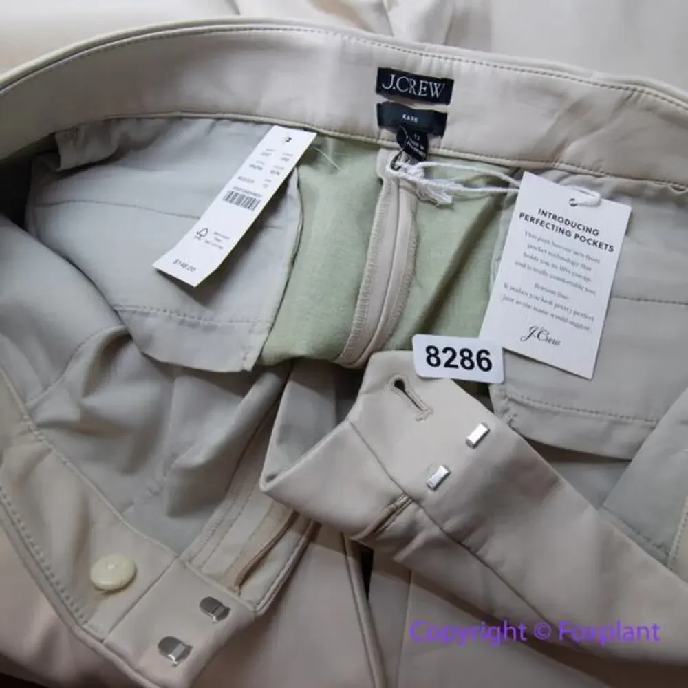 New!‎ J. Crew *Pen Mark* Kate straight-leg pant in faux leather, size 12